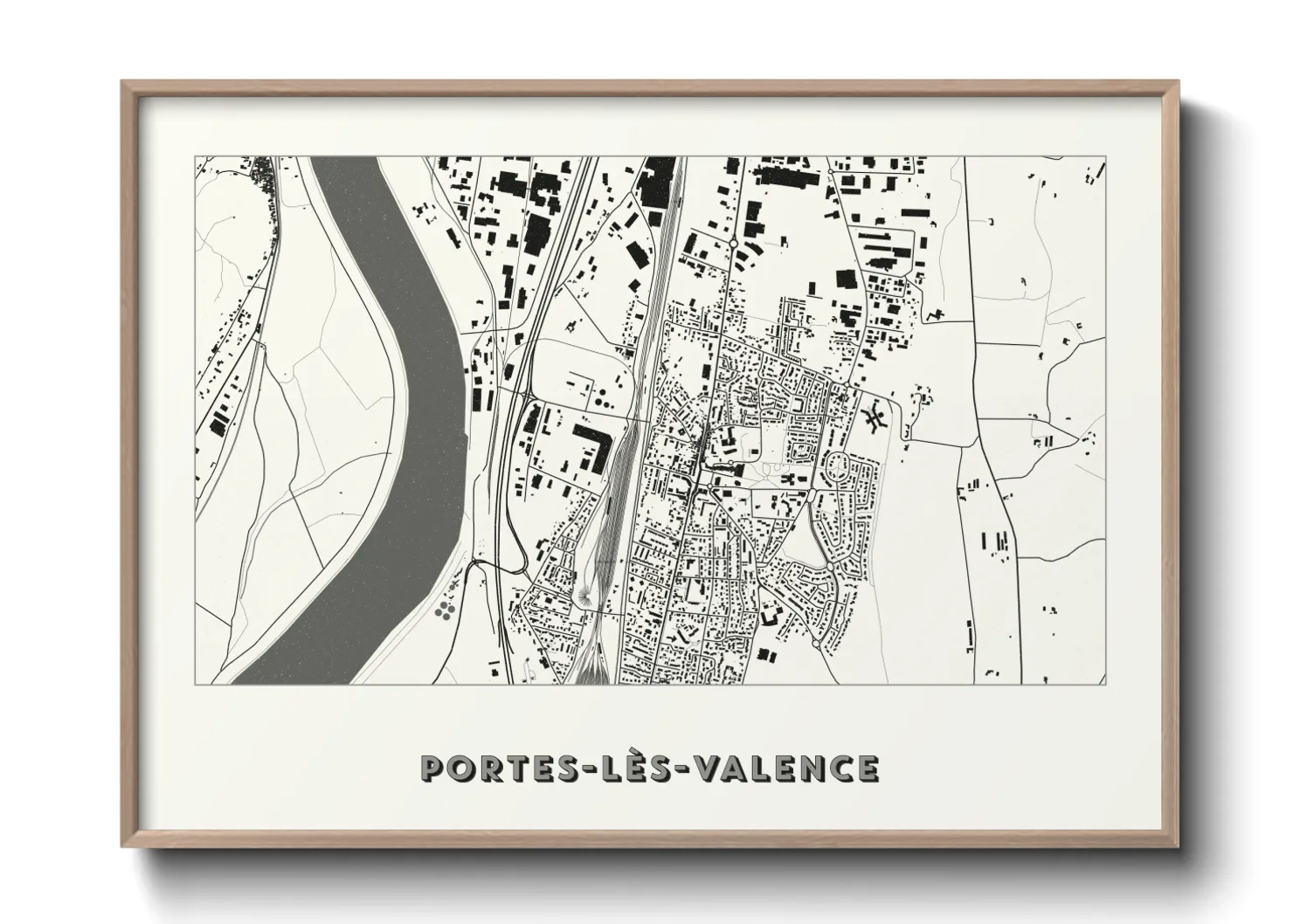 Une affiche de carte sur Portes-lès-Valence