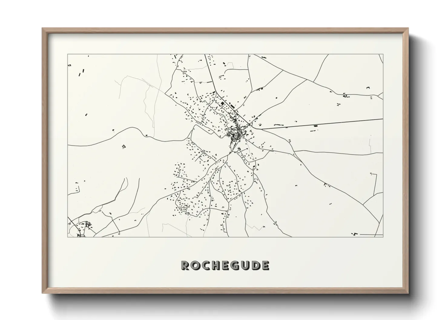 Une affiche de carte sur Rochegude