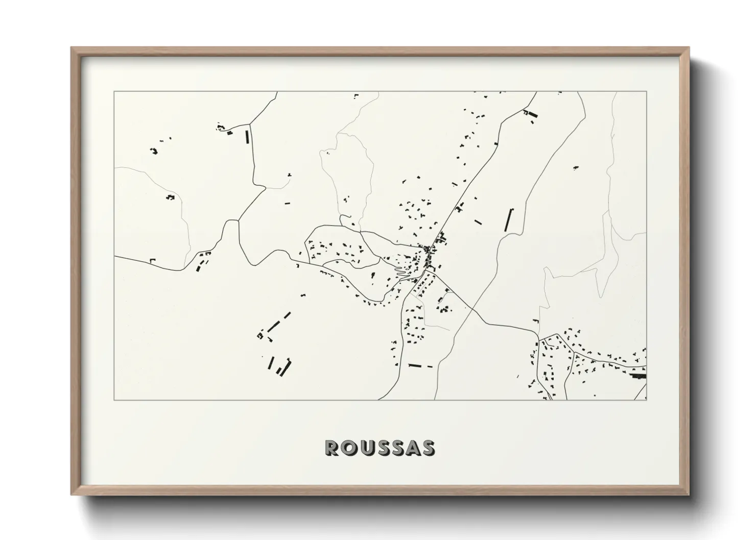 Une affiche de carte sur Roussas