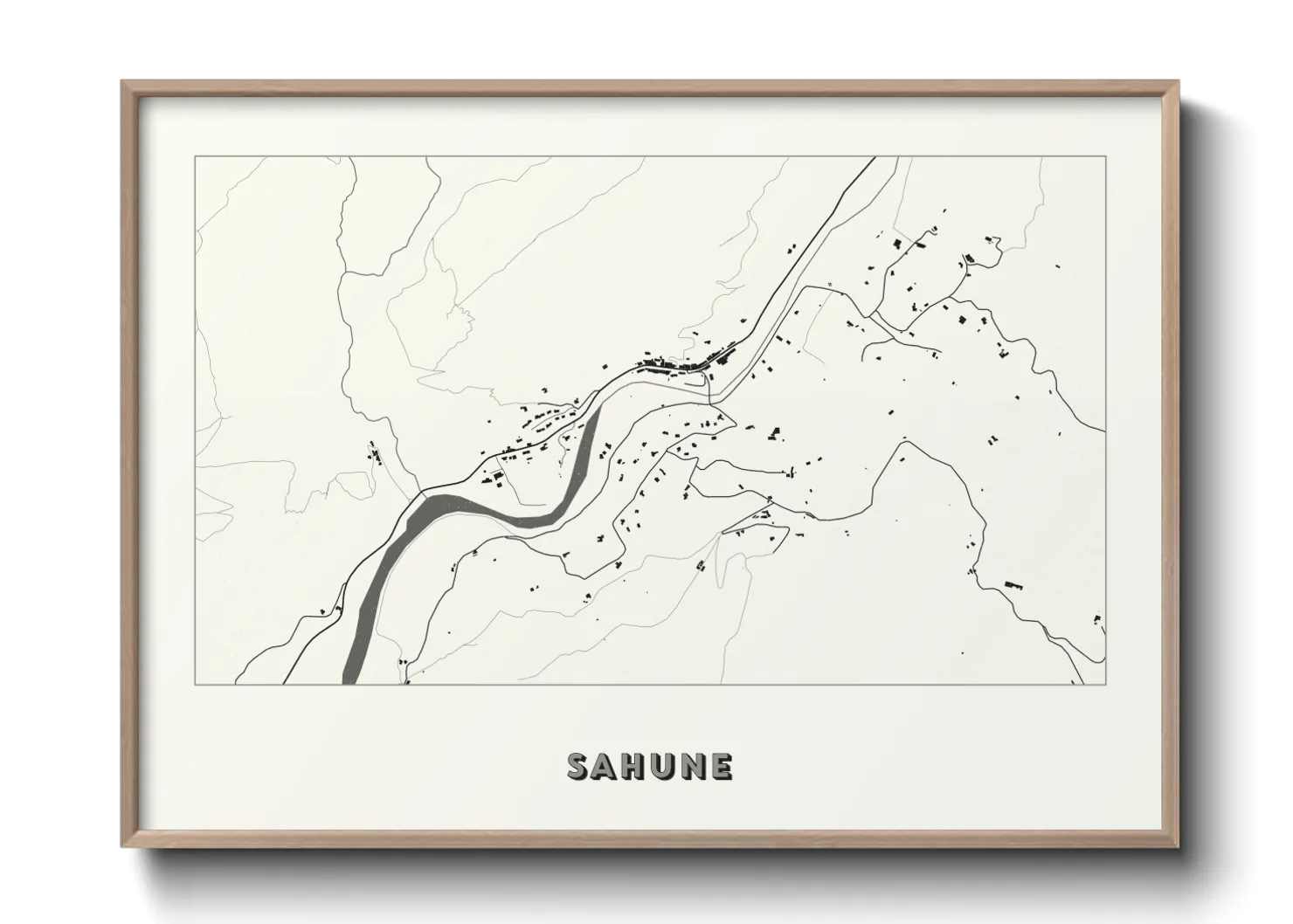 Une affiche de carte sur Sahune