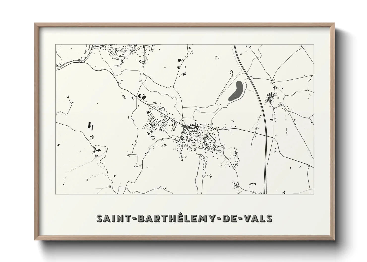 Une affiche de carte sur Saint-Barthélemy-de-Vals