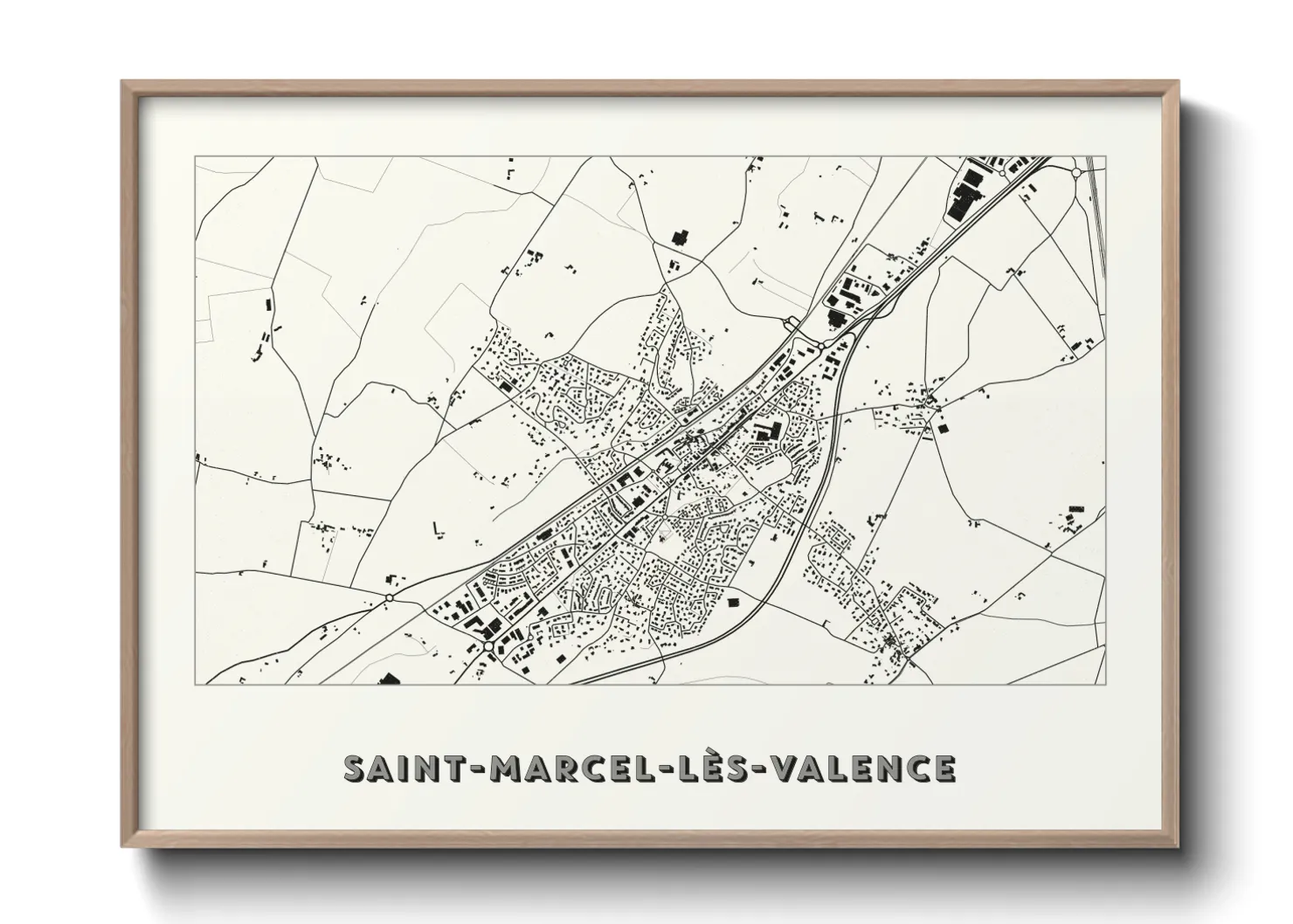 Une affiche de carte sur Saint-Marcel-lès-Valence