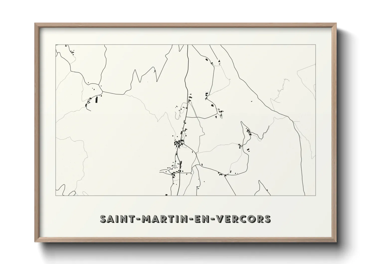 Une affiche de carte sur Saint-Martin-en-Vercors