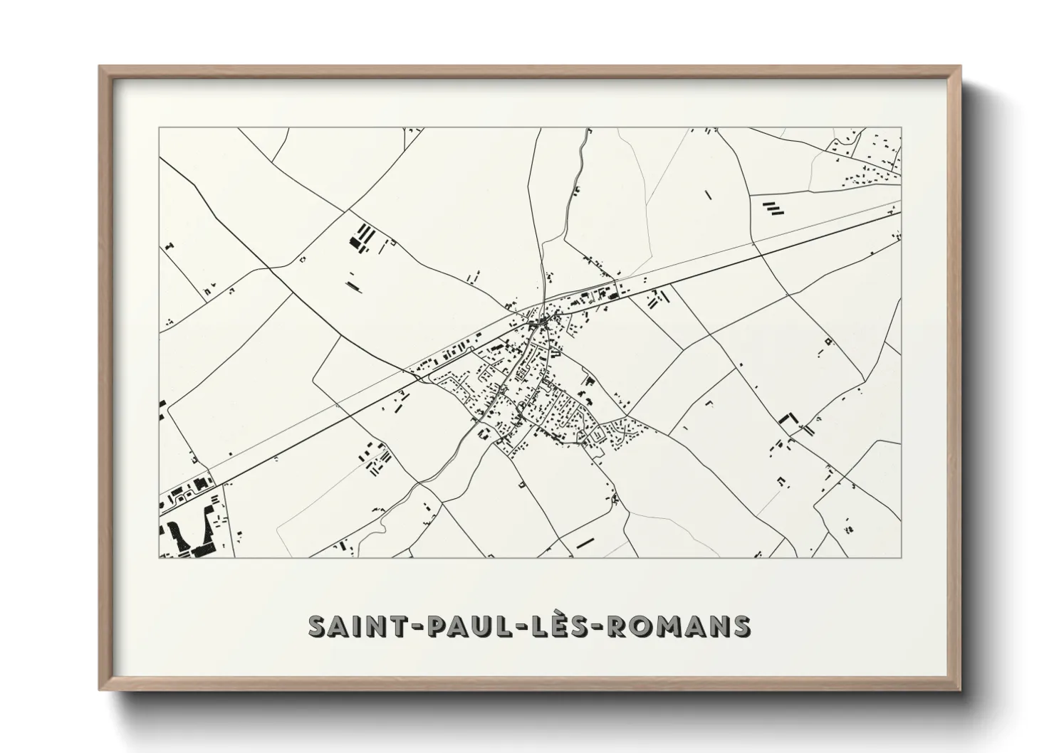 Une affiche de carte sur Saint-Paul-lès-Romans