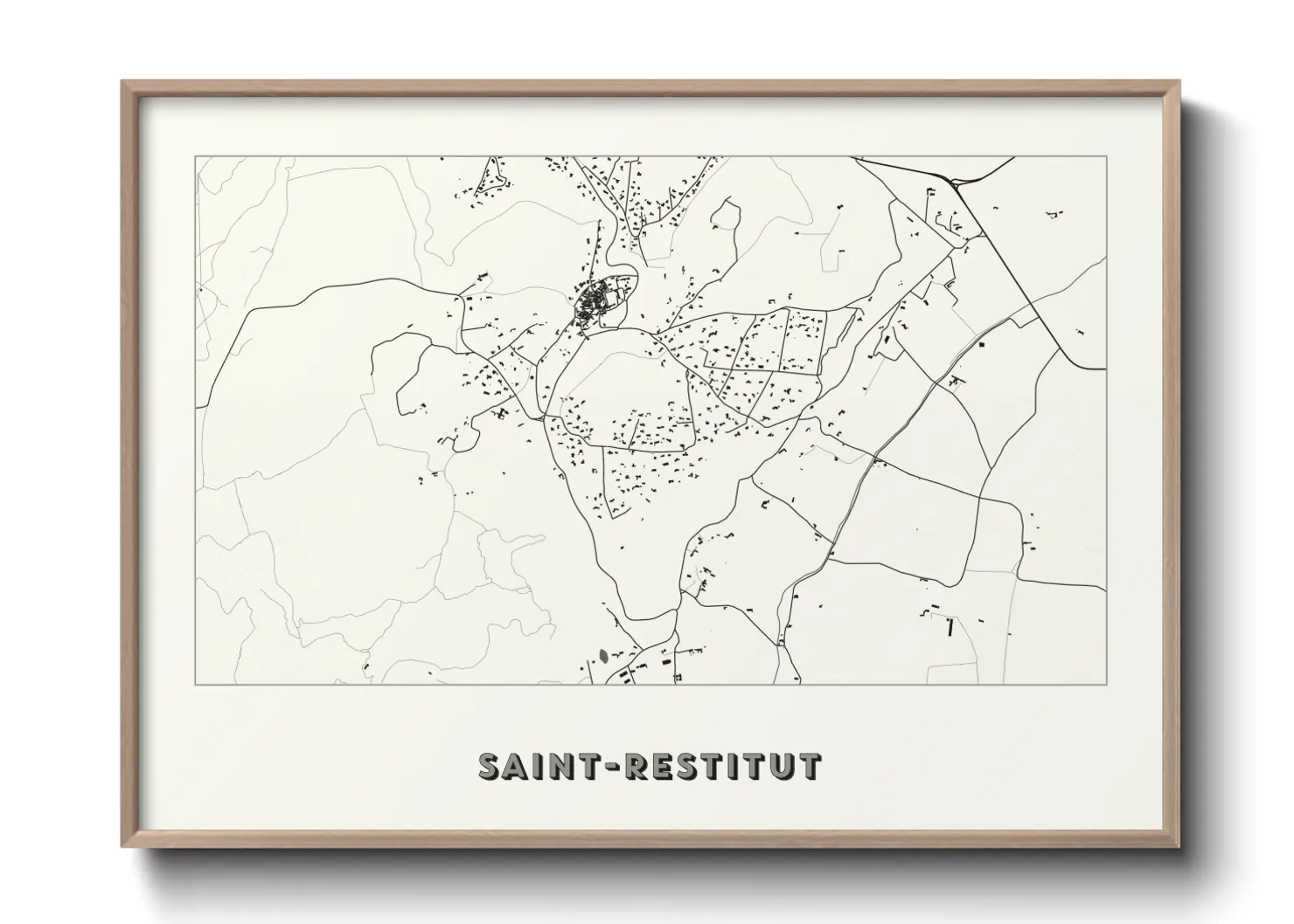 Une affiche de carte sur Saint-Restitut