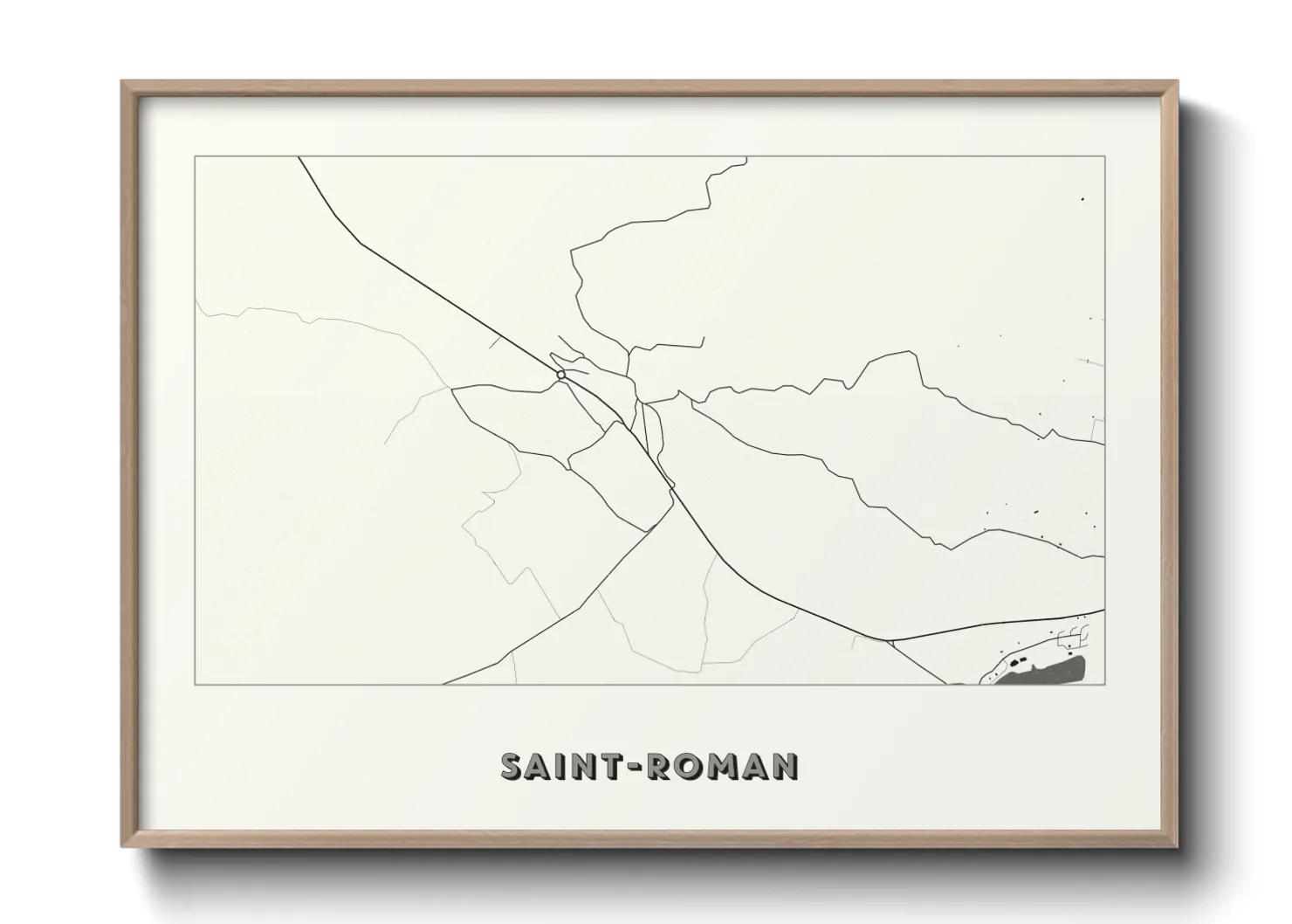 Une affiche de carte sur Saint-Roman