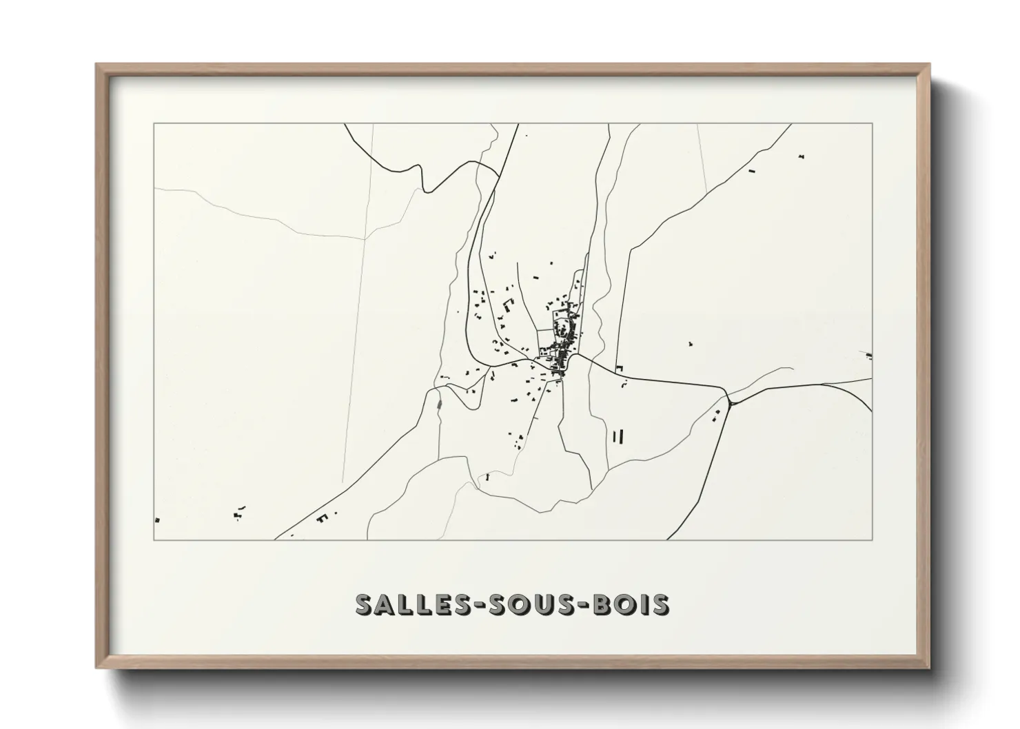 Une affiche de carte sur Salles-sous-Bois