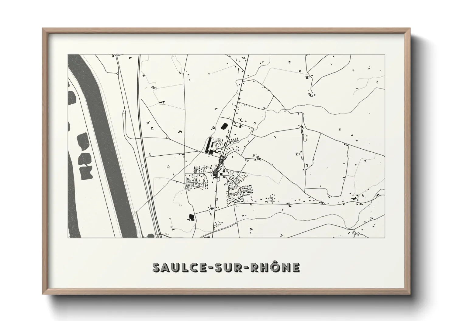 Une affiche de carte sur Saulce-sur-Rhône