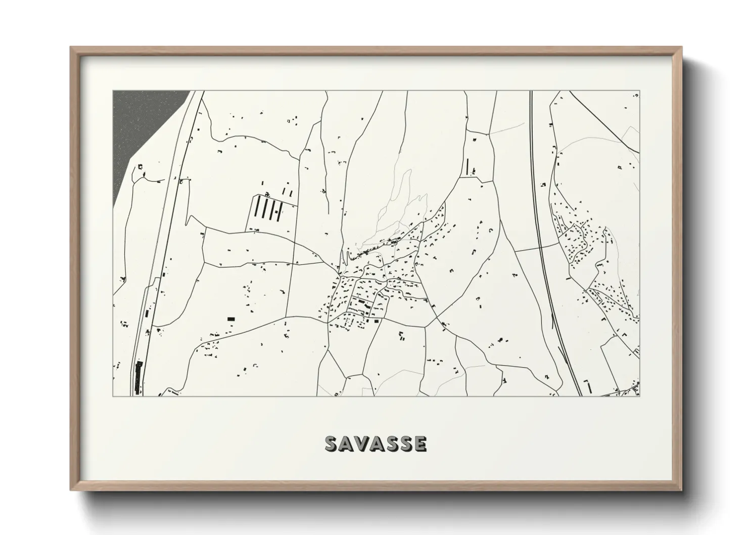 Une affiche de carte sur Savasse