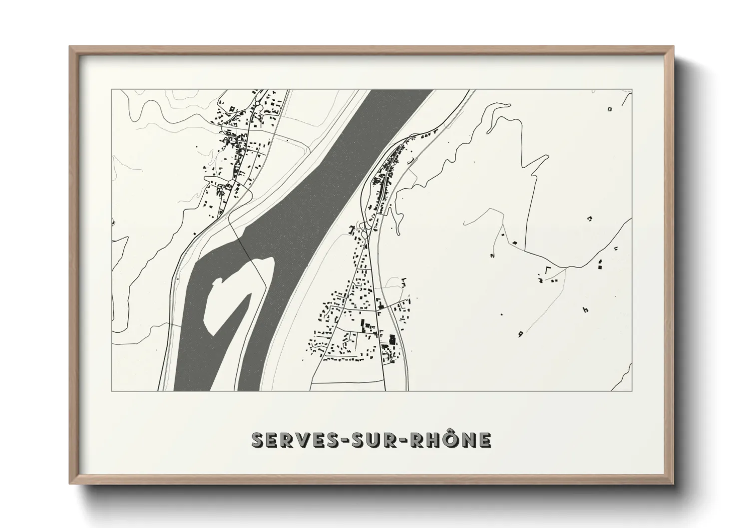 Une affiche de carte sur Serves-sur-Rhône
