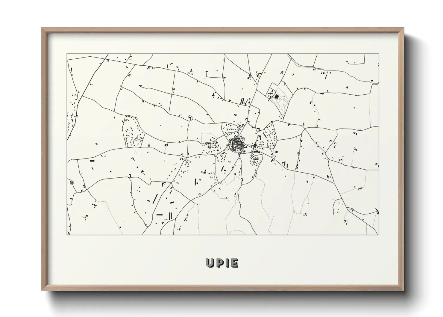 Une affiche de carte sur Upie