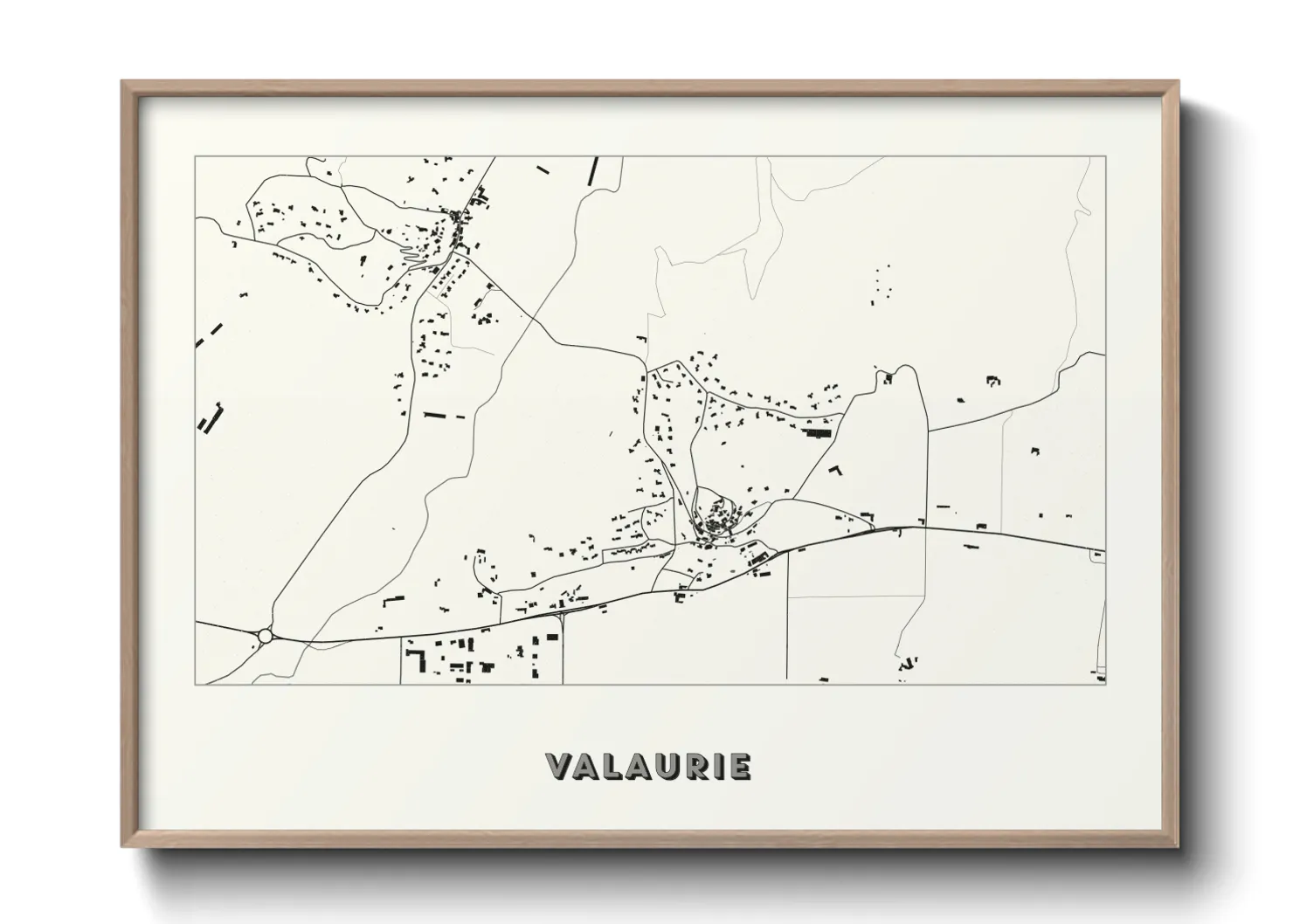 Une affiche de carte sur Valaurie