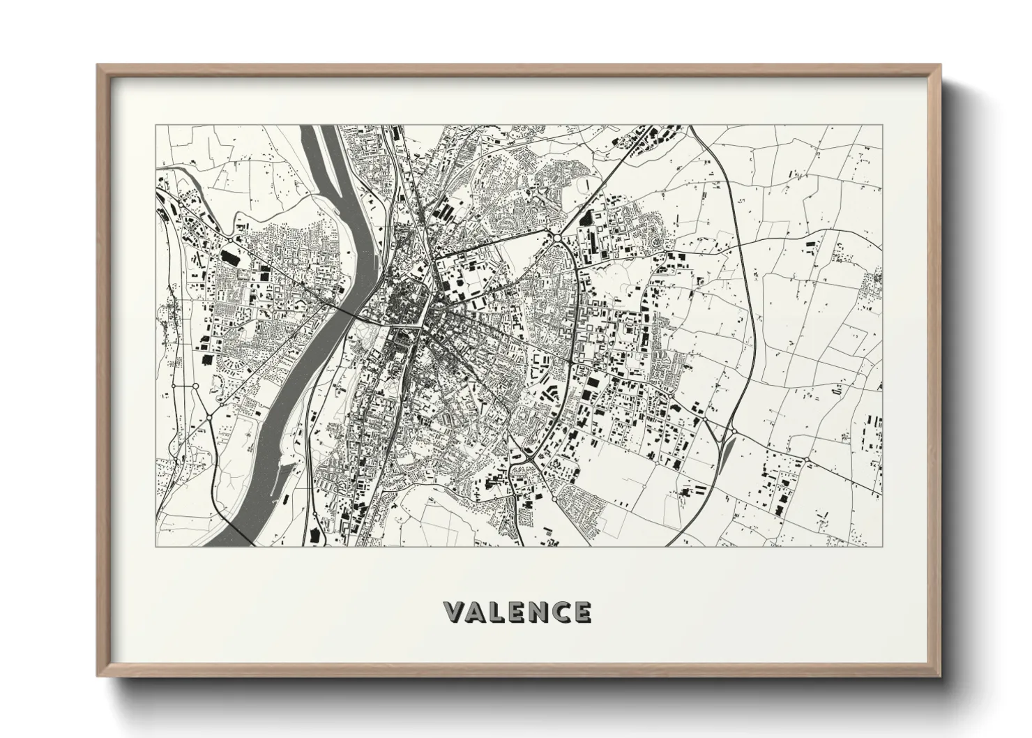 Une affiche de carte sur Valence