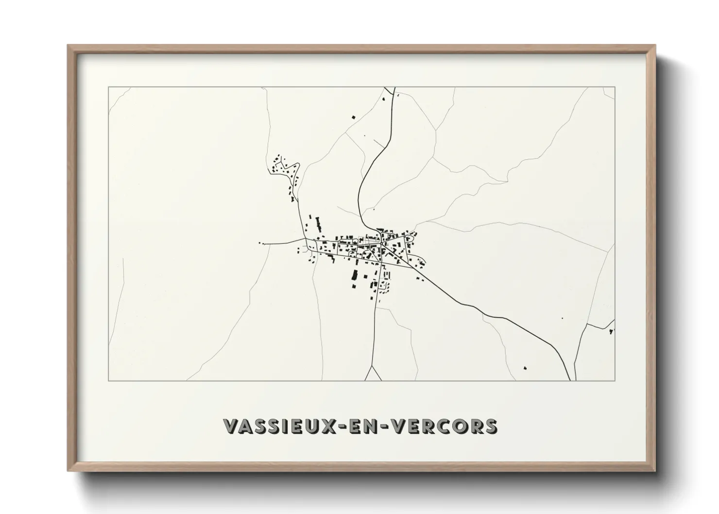 Une affiche de carte sur Vassieux-en-Vercors