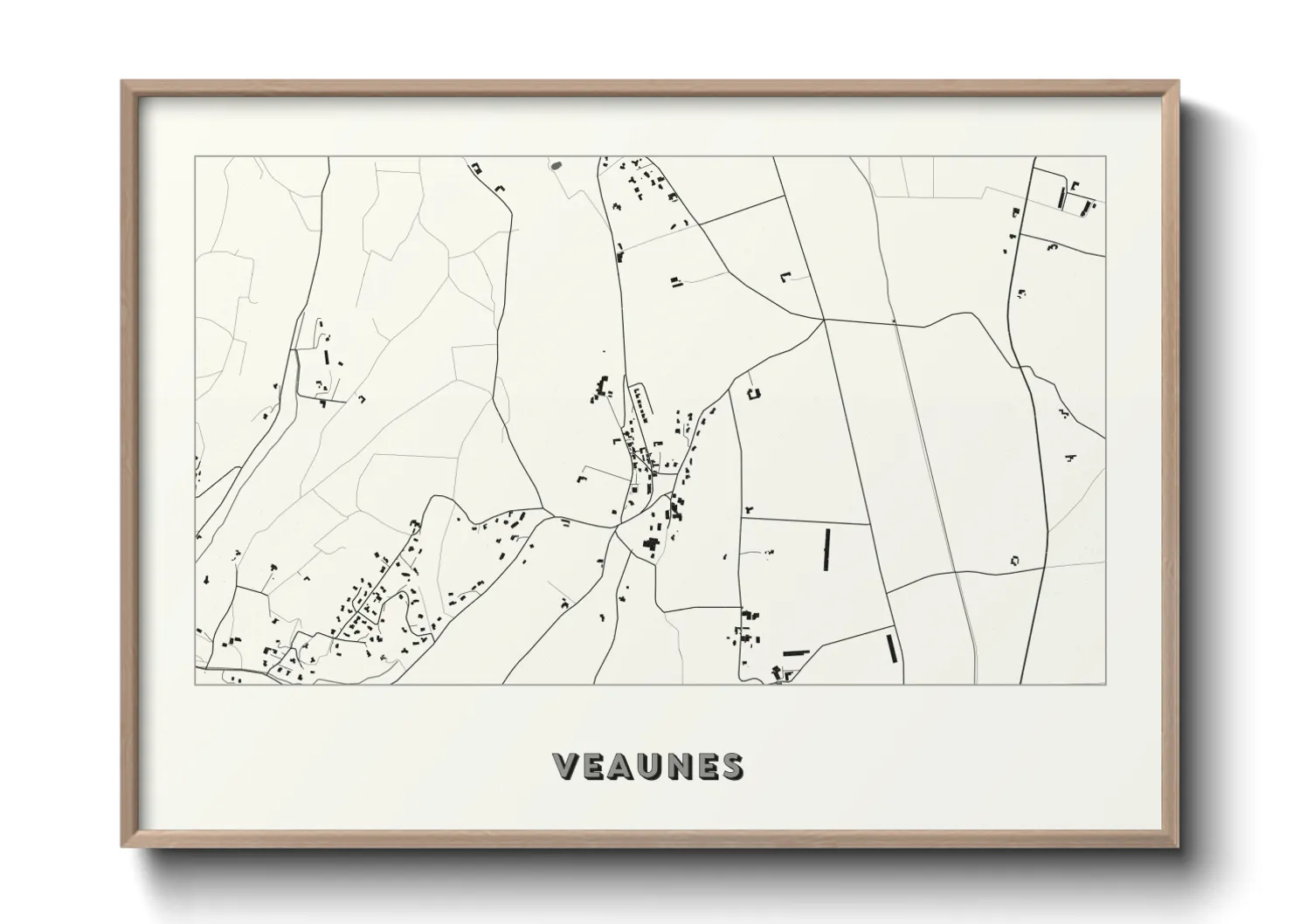 Une affiche de carte sur Veaunes