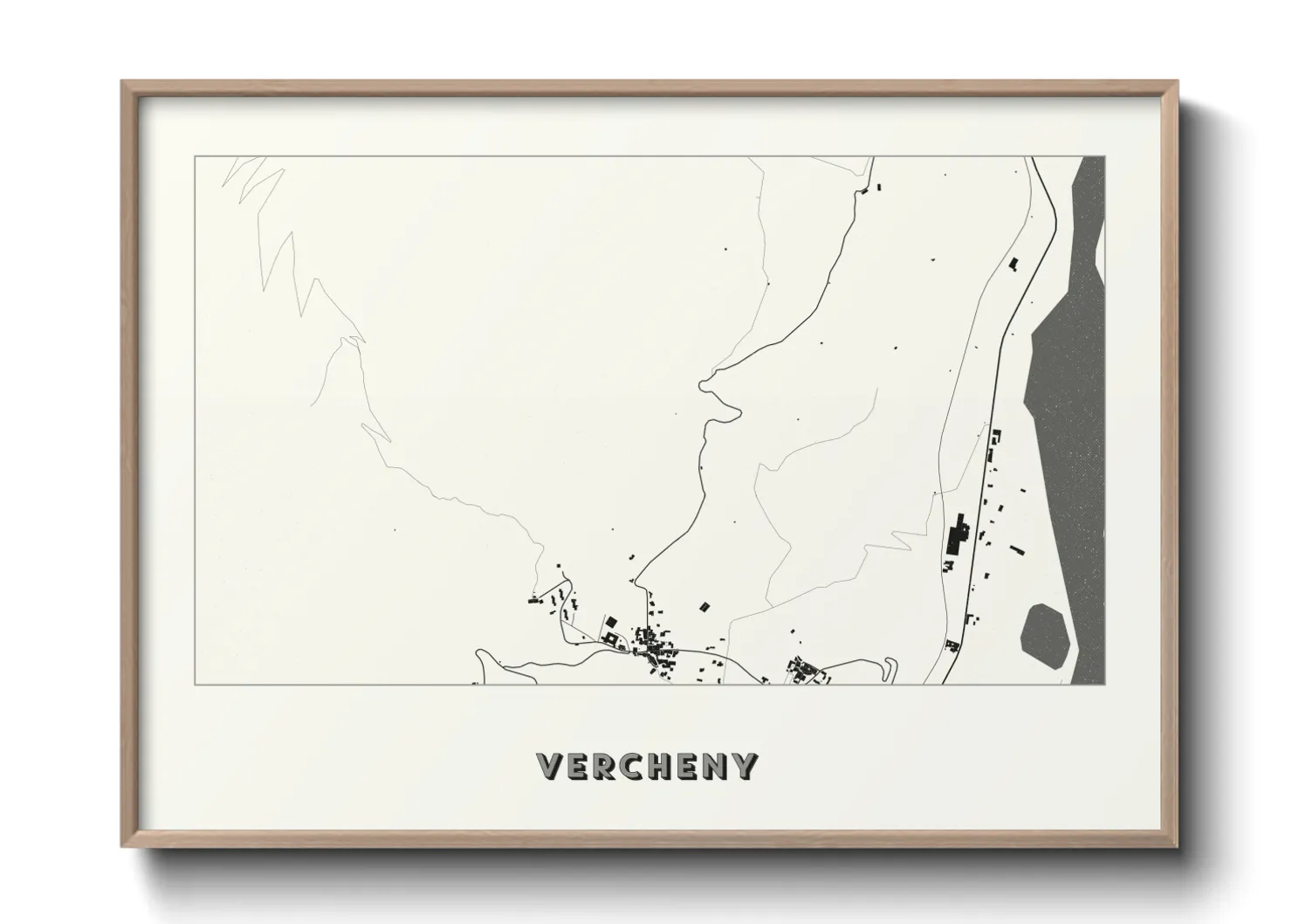 Une affiche de carte sur Vercheny