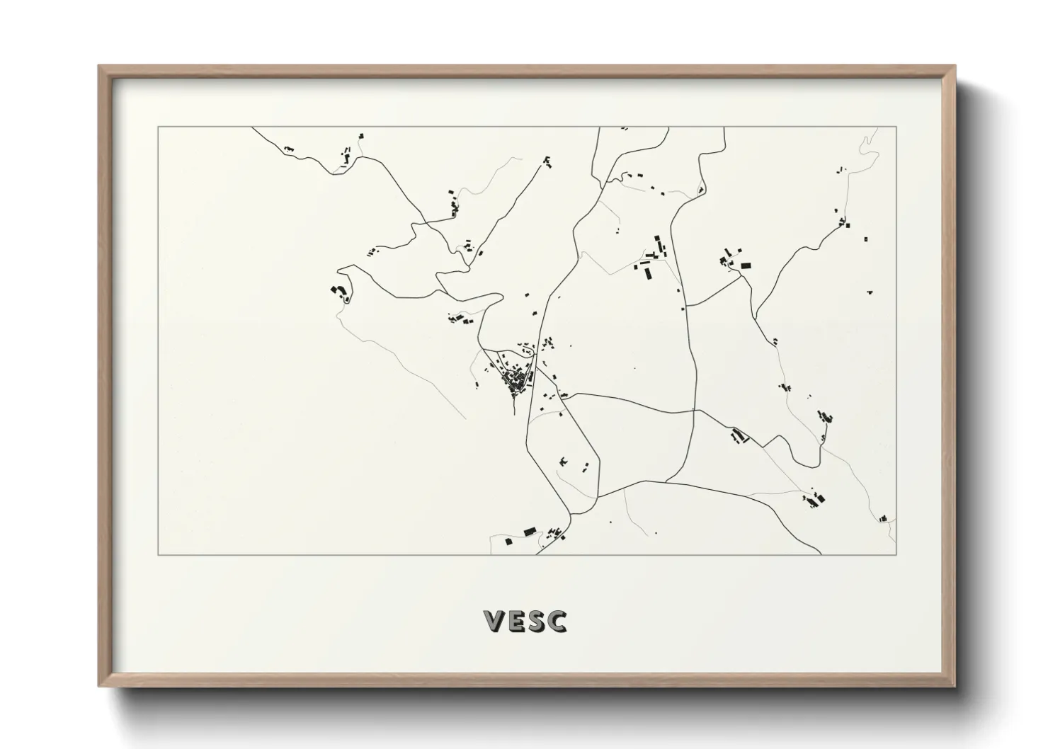 Une affiche de carte sur Vesc