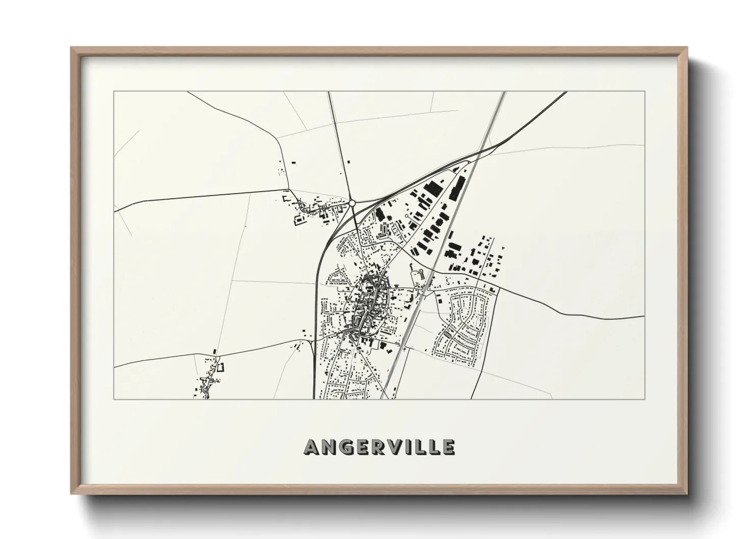 Une affiche de carte sur Angerville