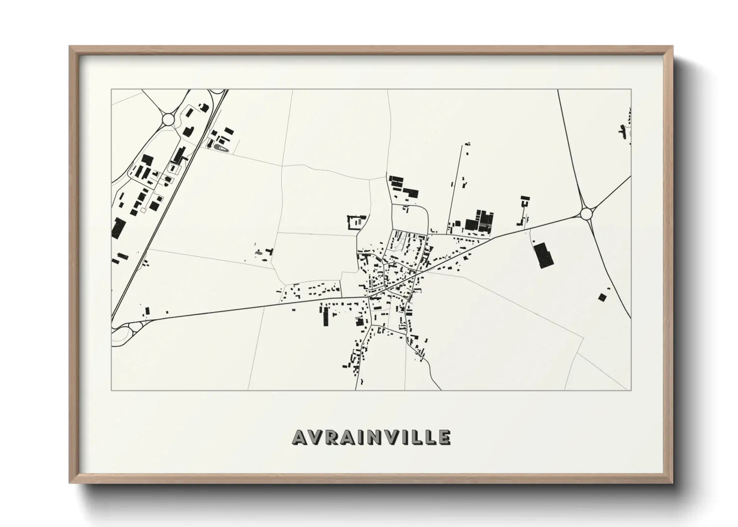 Une affiche de carte sur Avrainville