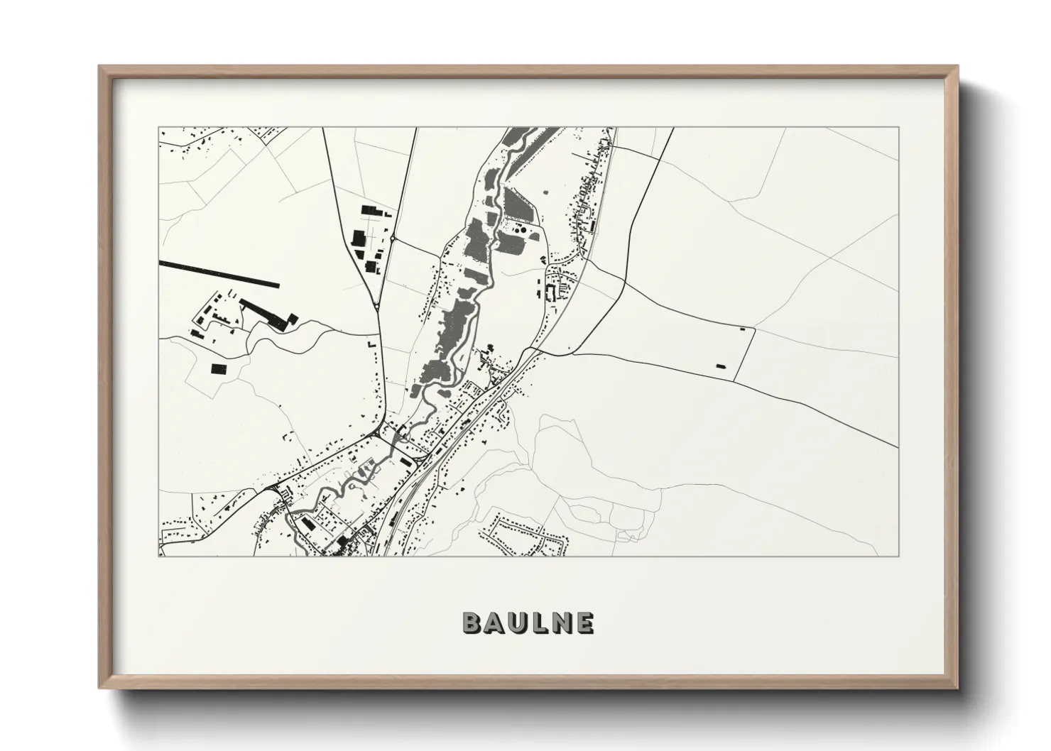 Une affiche de carte sur Baulne