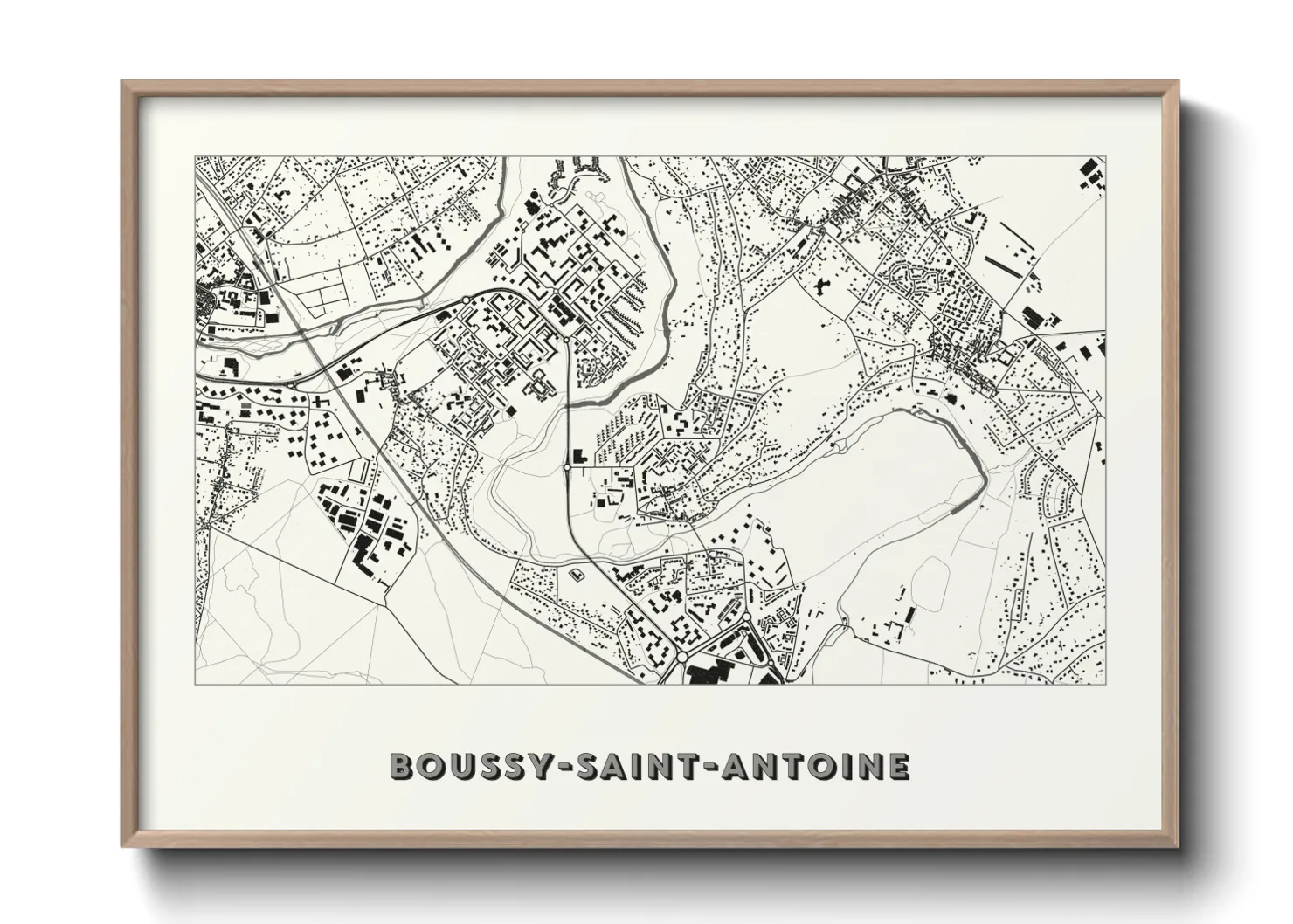 Une affiche de carte sur Boussy-Saint-Antoine