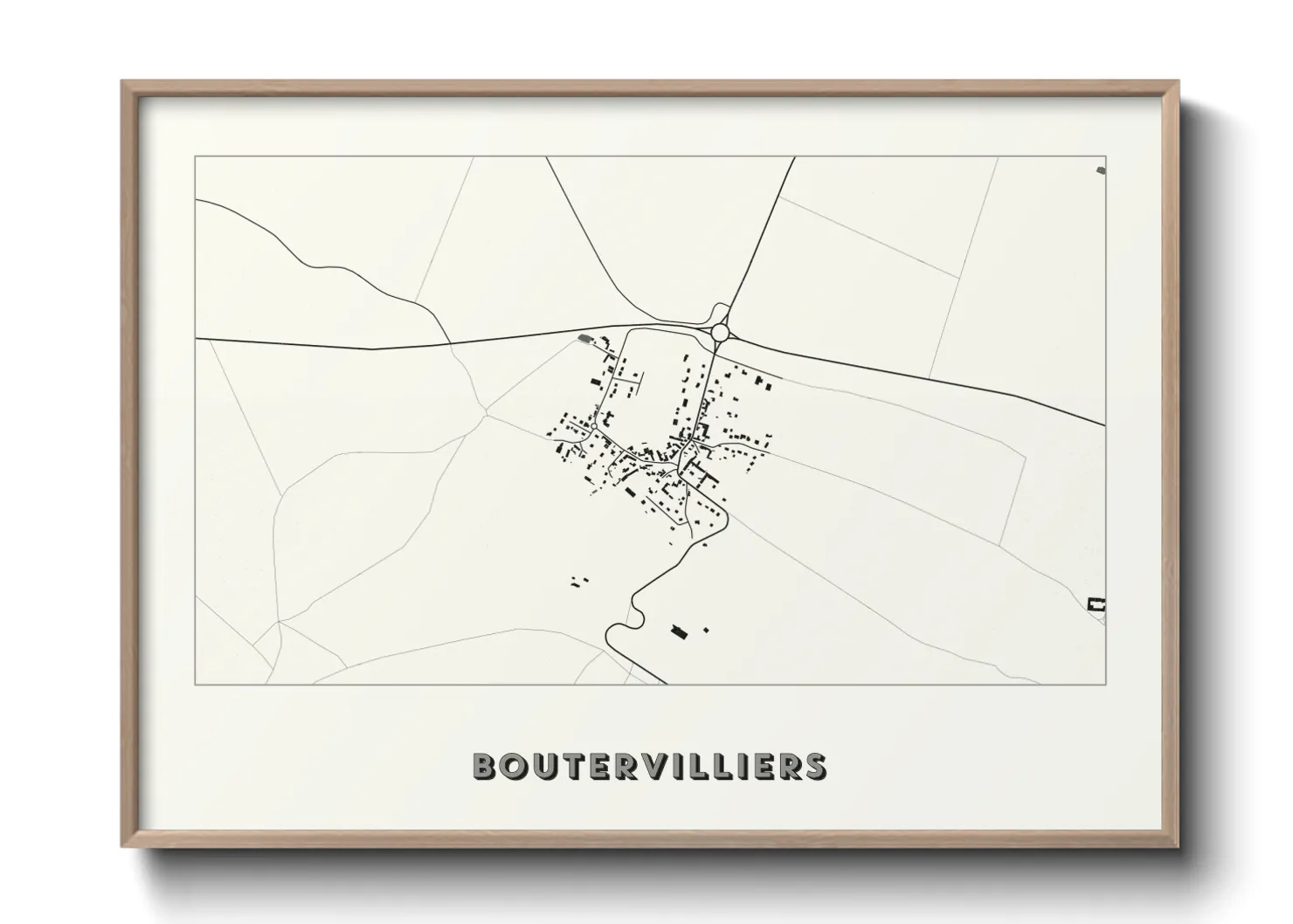 Une affiche de carte sur Boutervilliers