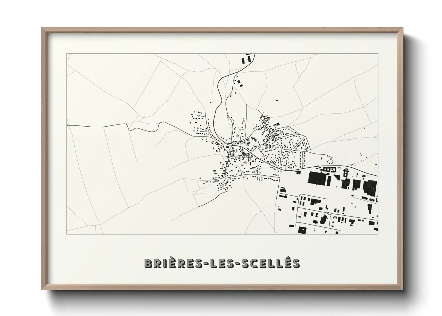 Une affiche de carte sur Brières-les-Scellés