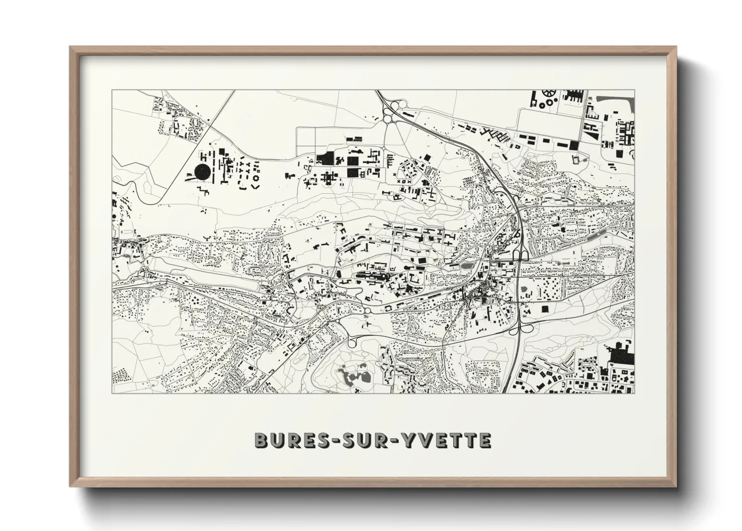 Une affiche de carte sur Bures-sur-Yvette