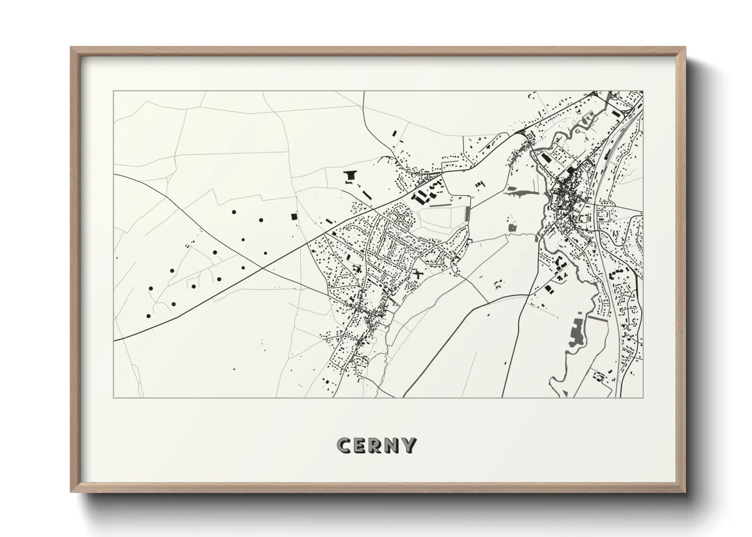 Une affiche de carte sur Cerny