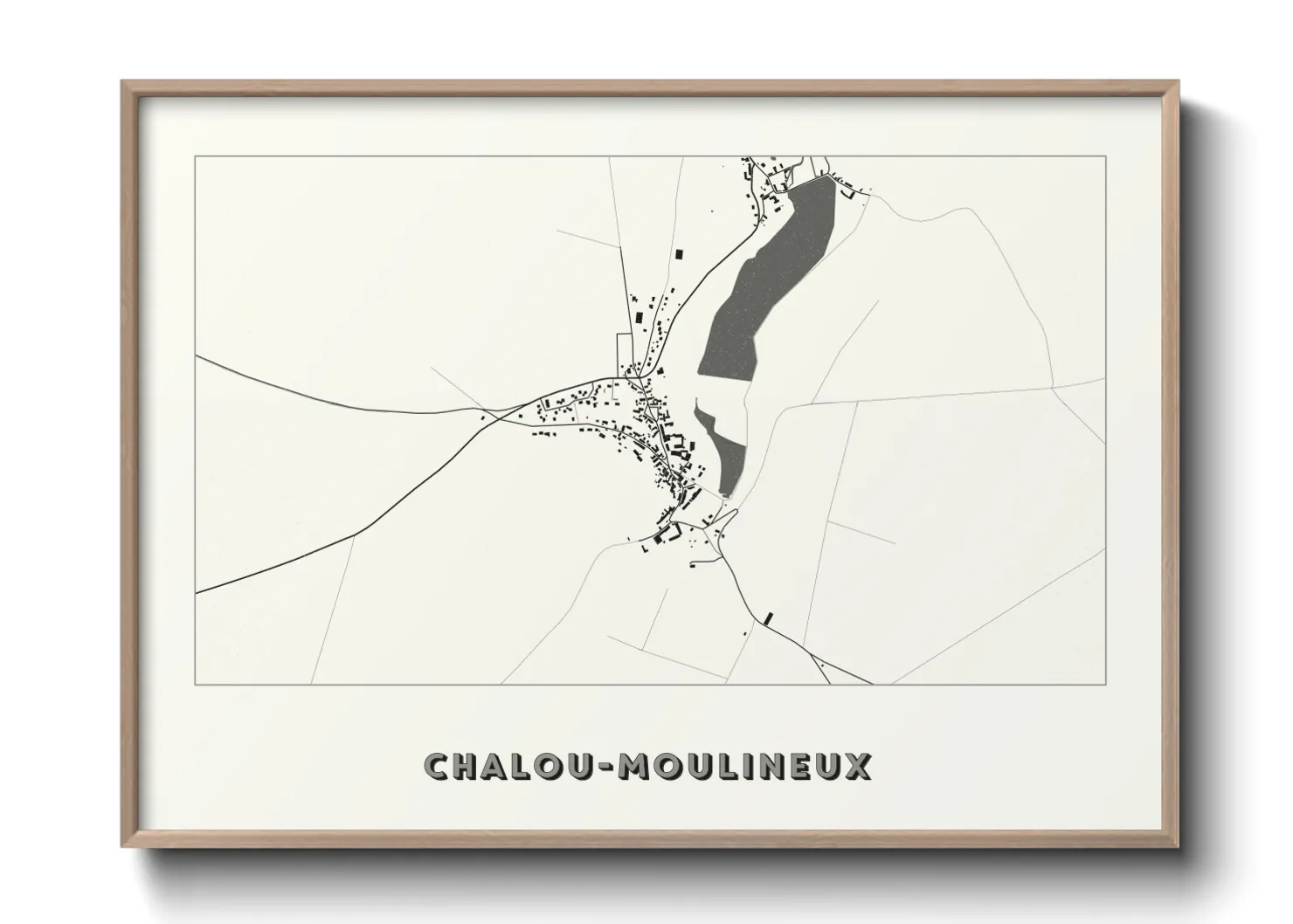Une affiche de carte sur Chalou-Moulineux