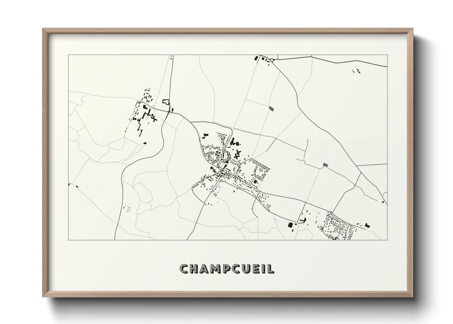 Une affiche de carte sur Champcueil