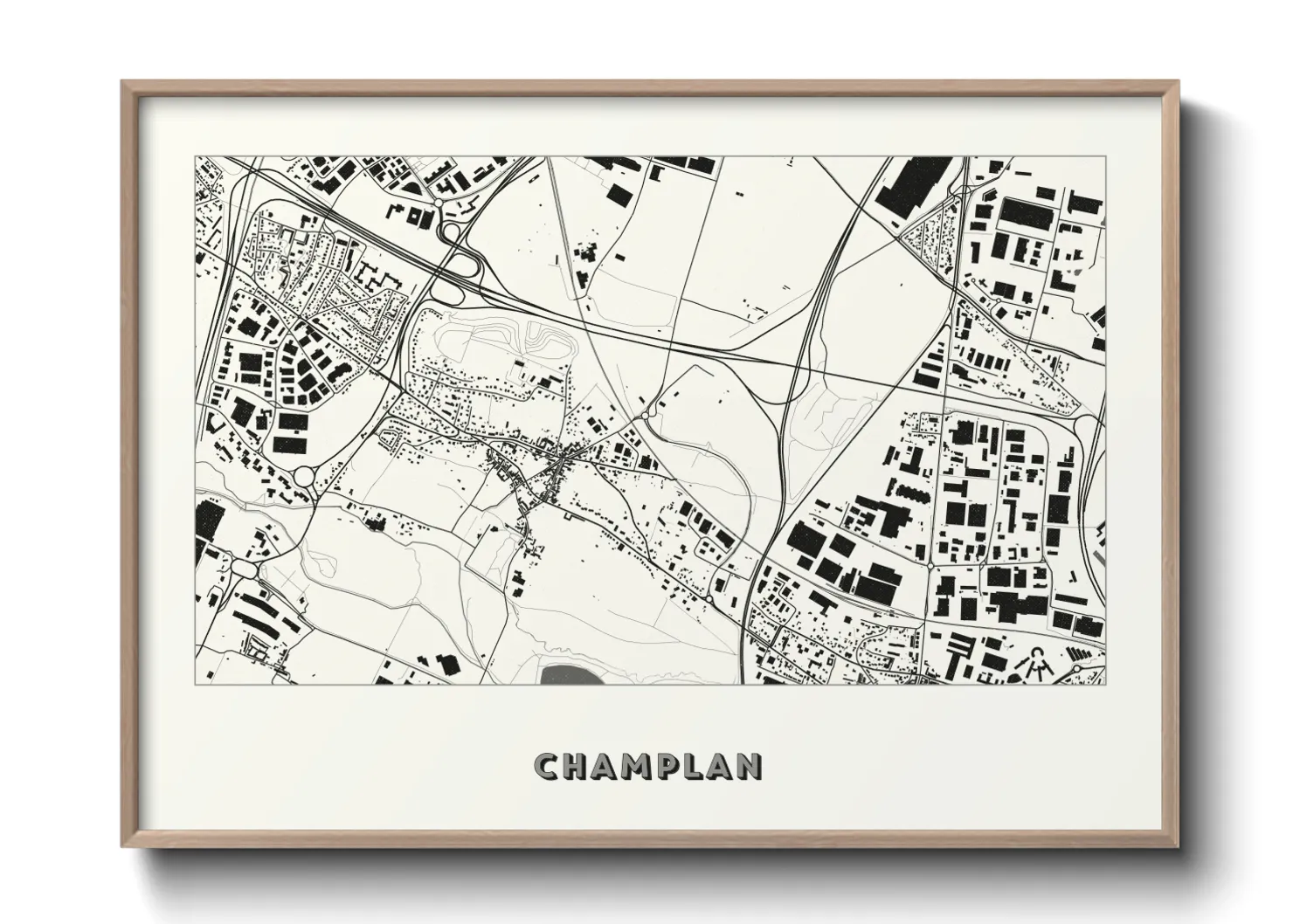 Une affiche de carte sur Champlan