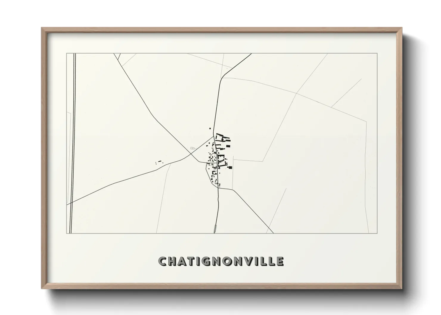 Une affiche de carte sur Chatignonville