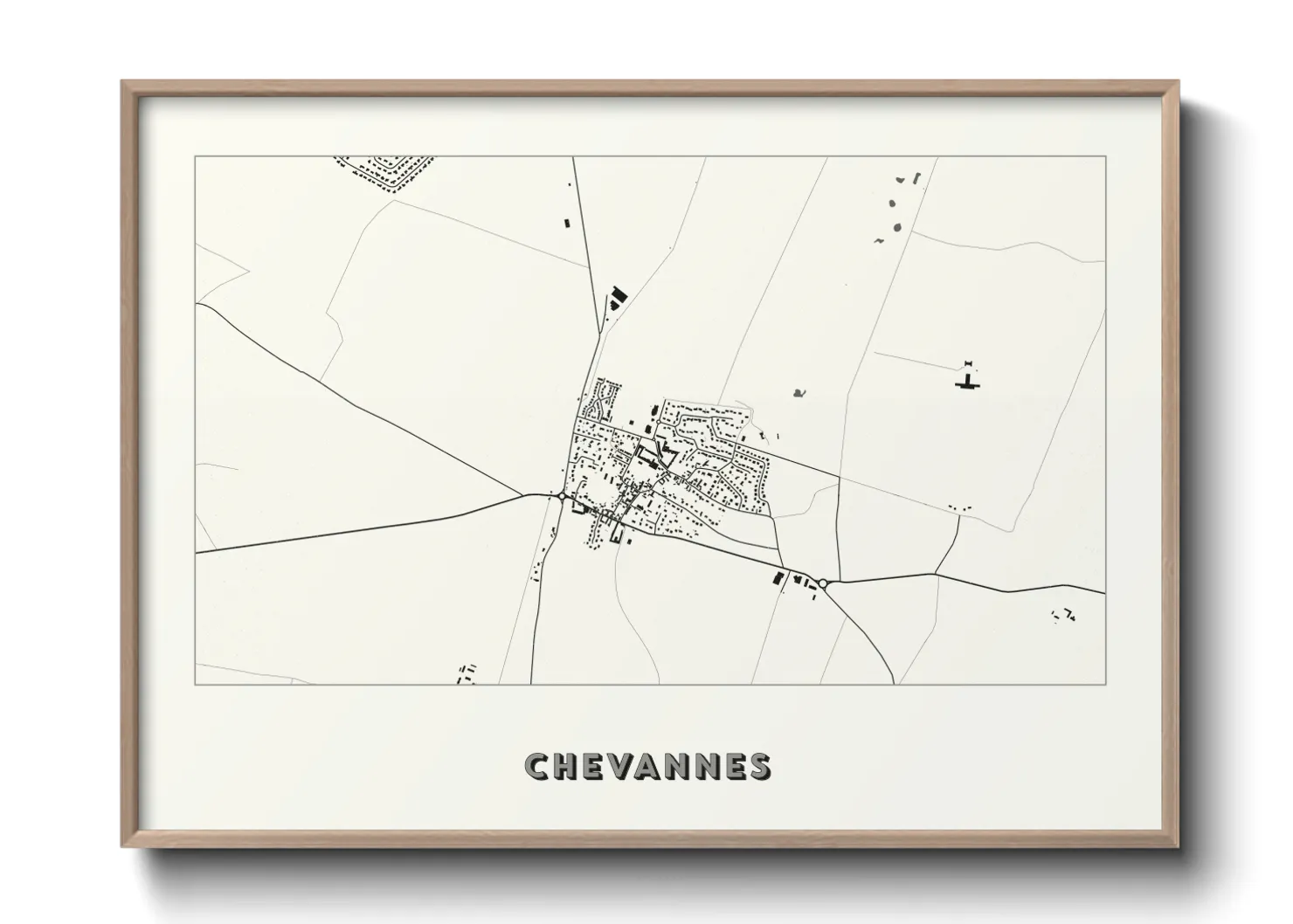 Une affiche de carte sur Chevannes