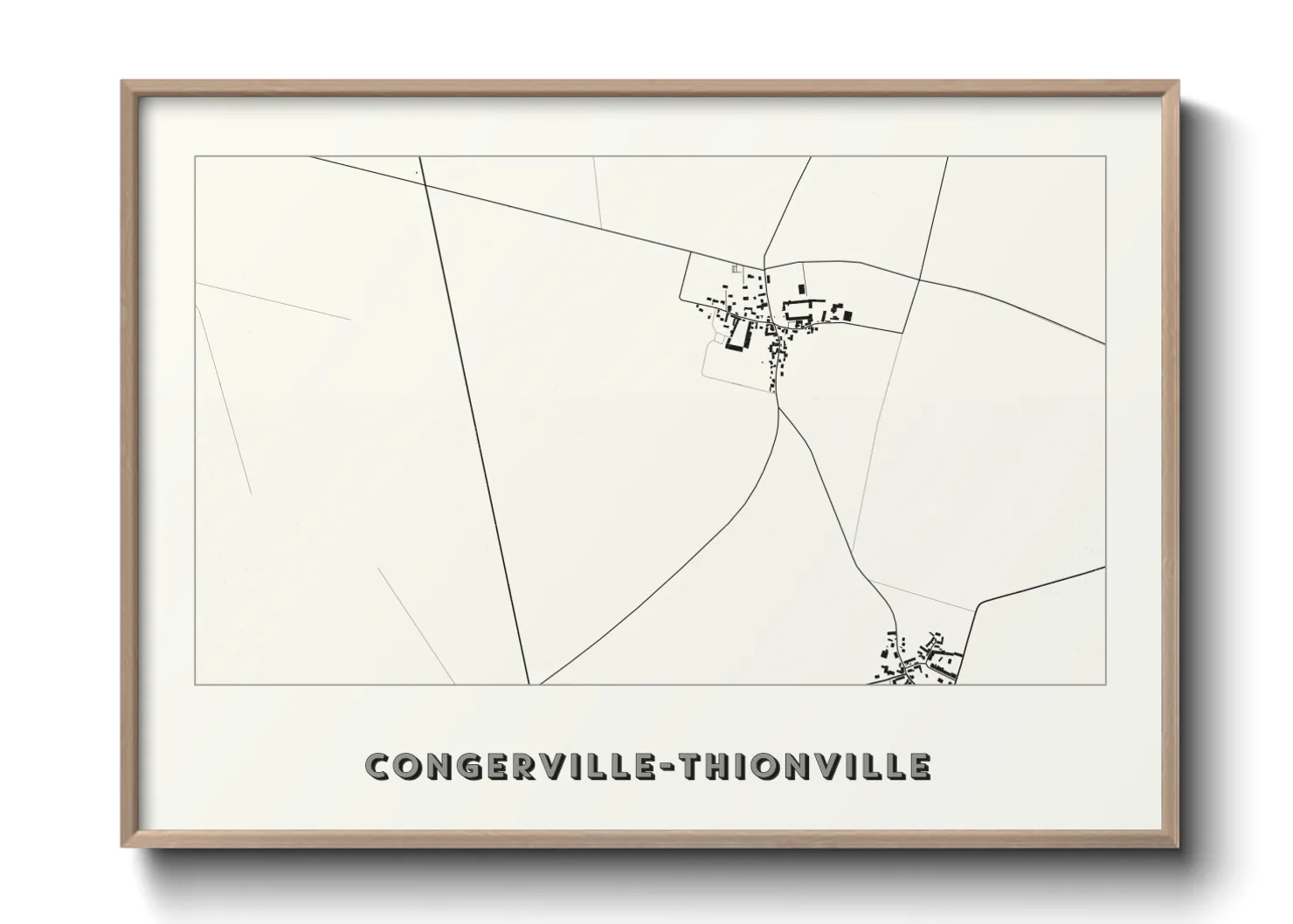 Une affiche de carte sur Congerville-Thionville