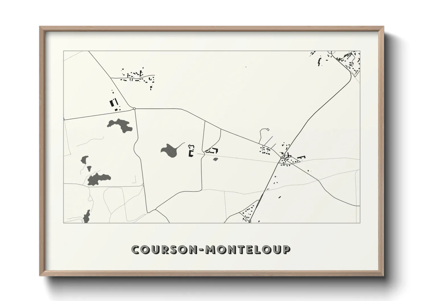 Une affiche de carte sur Courson-Monteloup