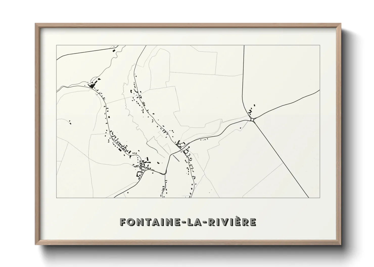 Une affiche de carte sur Fontaine-la-Rivière