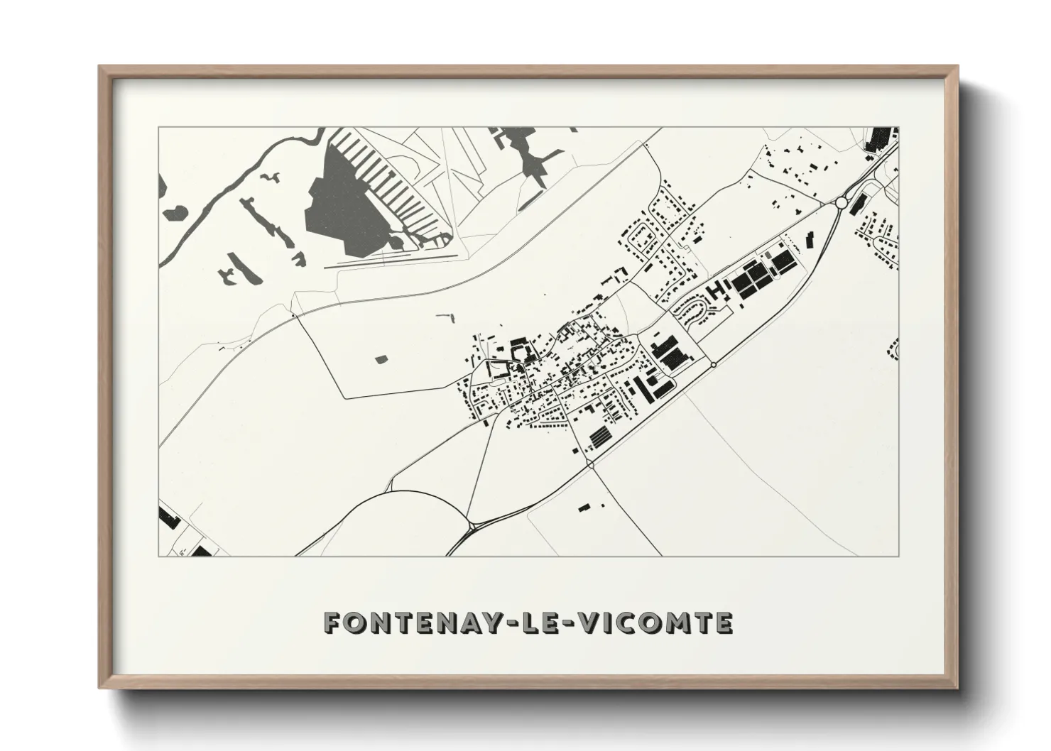 Une affiche de carte sur Fontenay-le-Vicomte