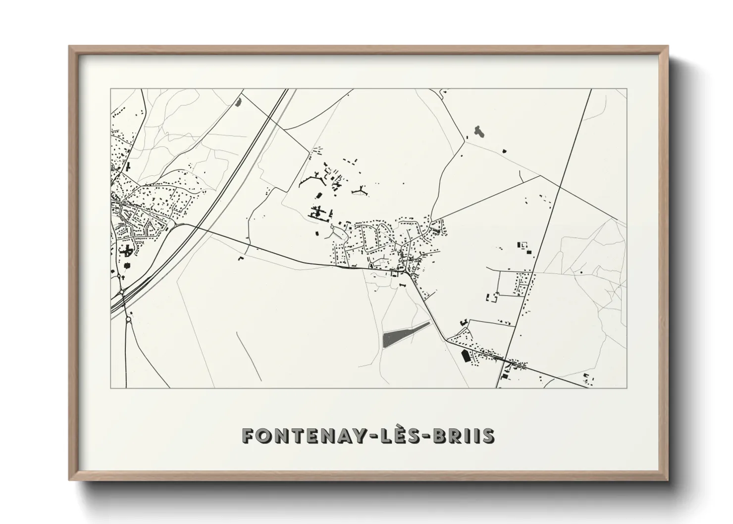 Une affiche de carte sur Fontenay-lès-Briis