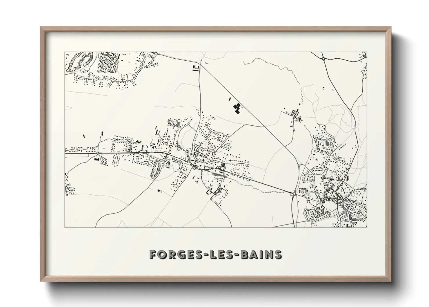 Une affiche de carte sur Forges-les-Bains