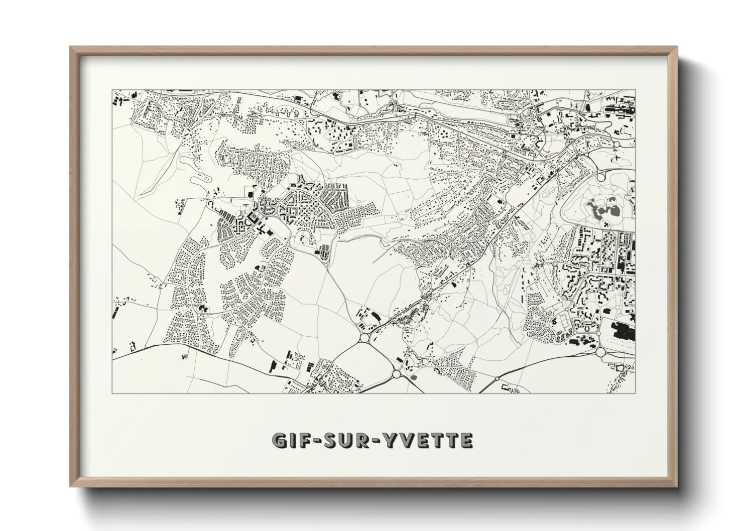 Une affiche de carte sur Gif-sur-Yvette