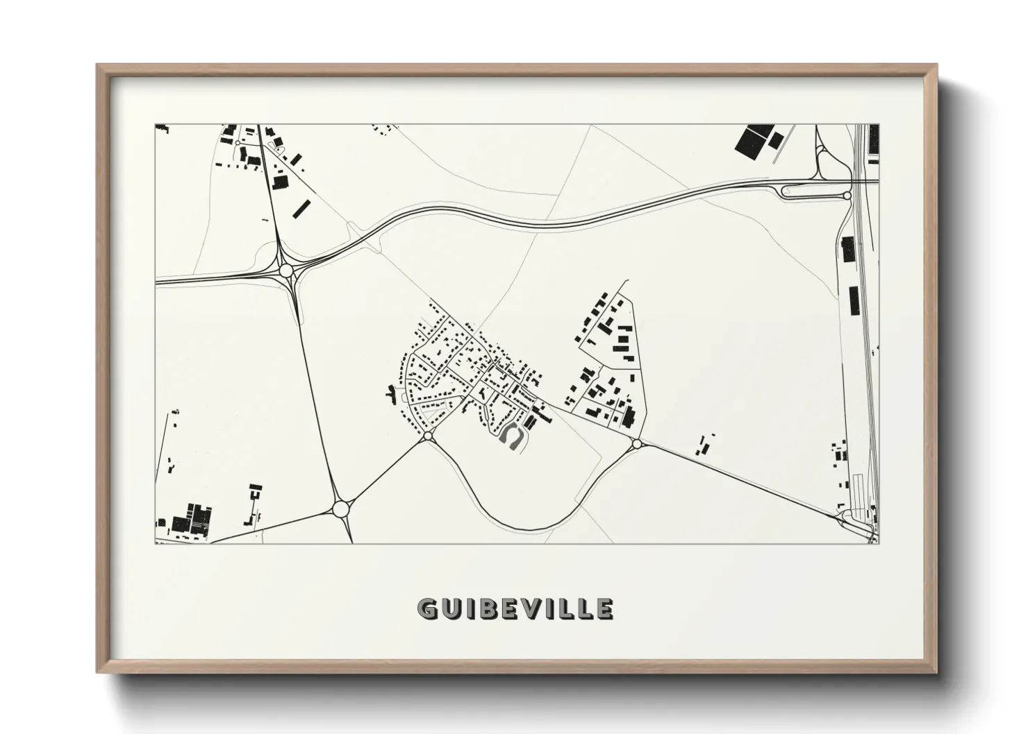 Une affiche de carte sur Guibeville