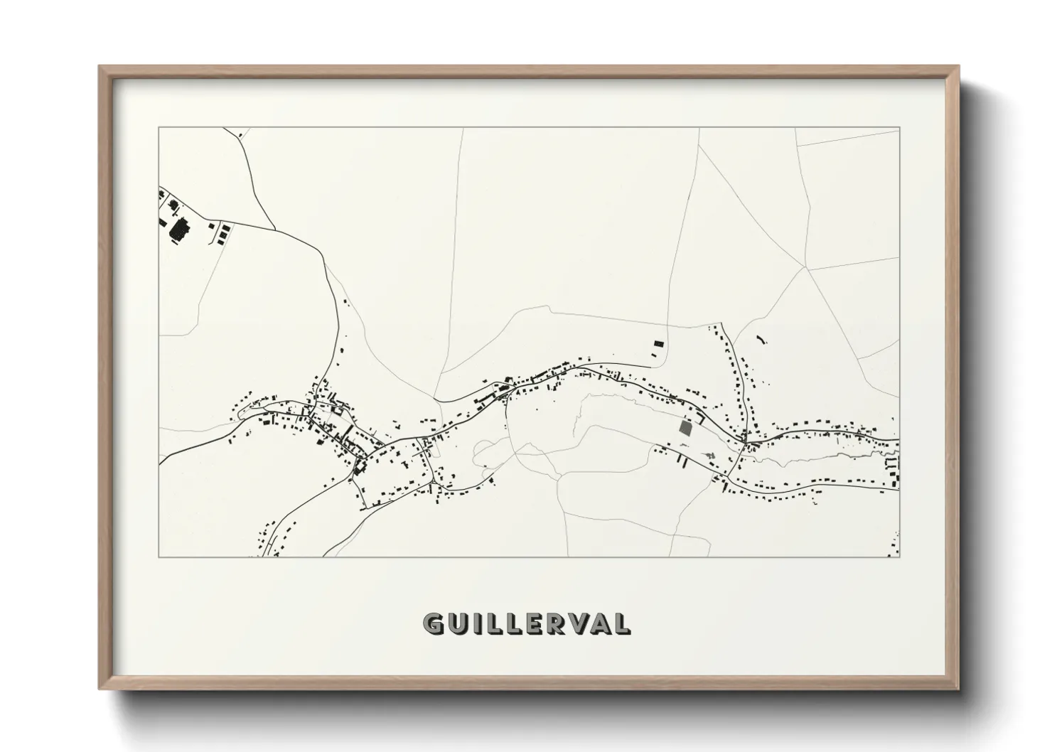 Une affiche de carte sur Guillerval