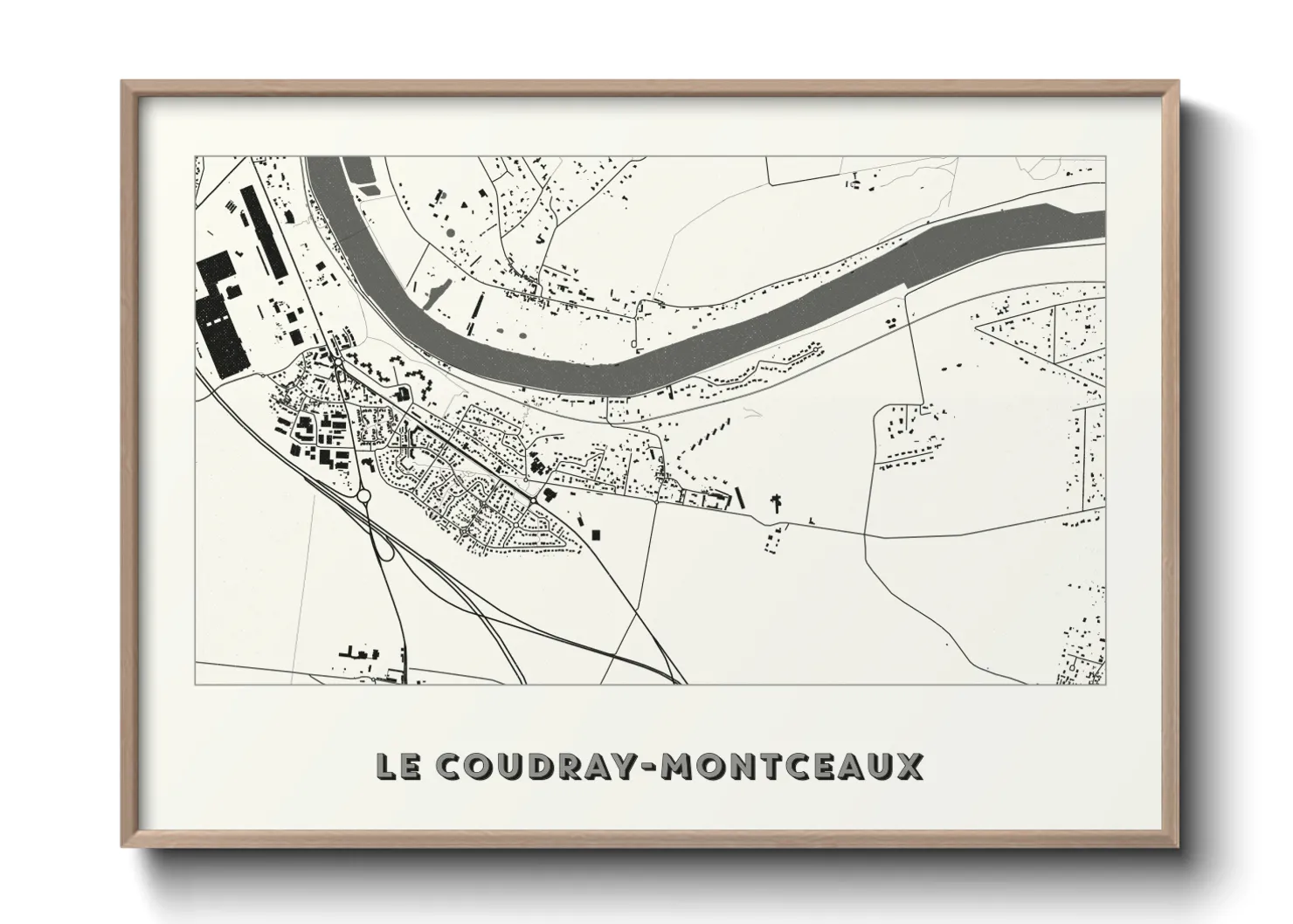 Une affiche de carte sur Le Coudray-Montceaux