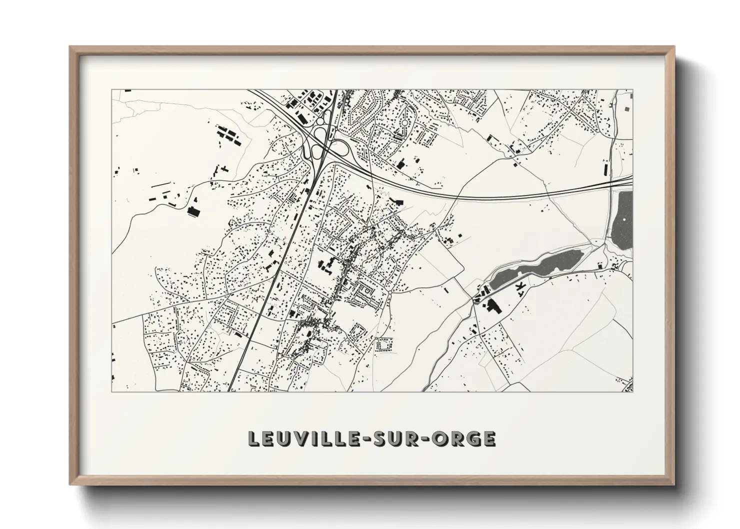 Une affiche de carte sur Leuville-sur-Orge