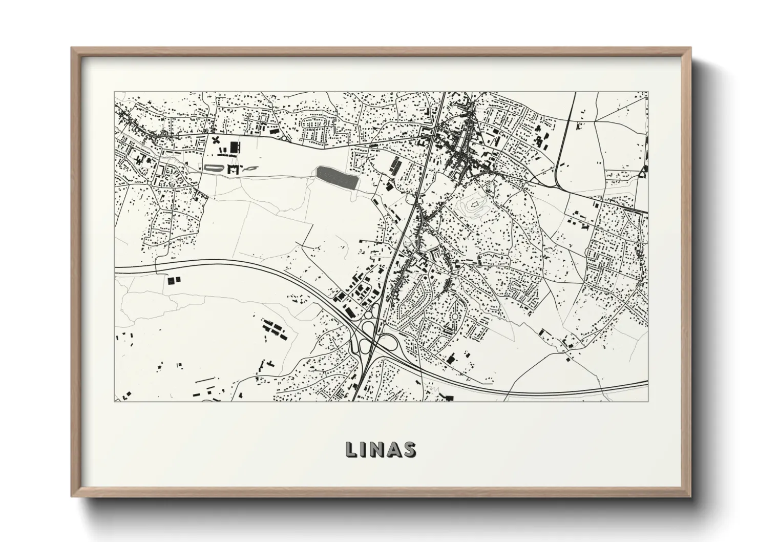 Une affiche de carte sur Linas