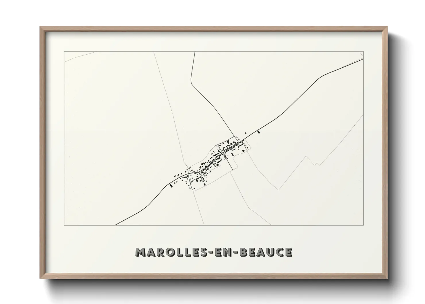 Une affiche de carte sur Marolles-en-Beauce