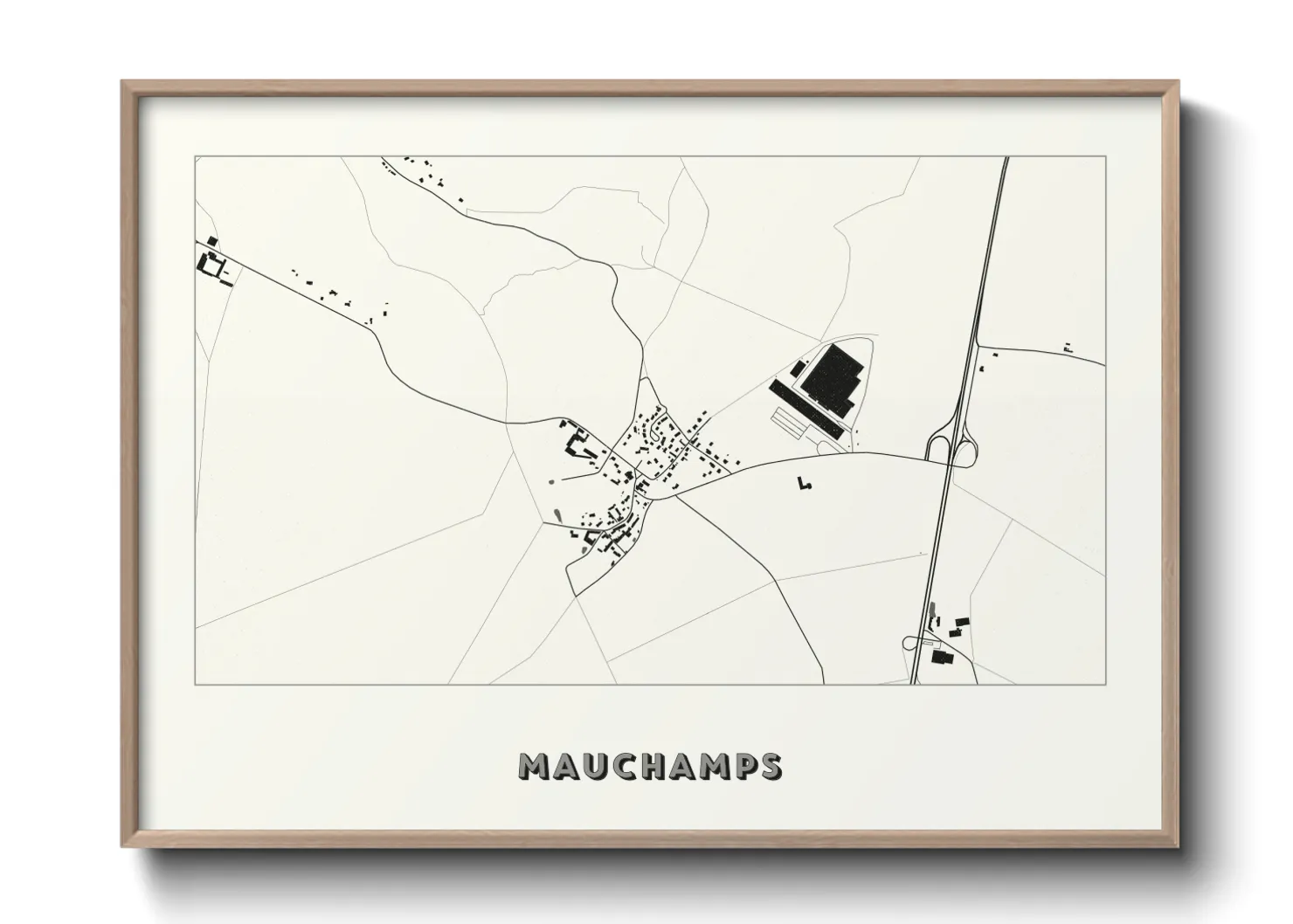 Une affiche de carte sur Mauchamps