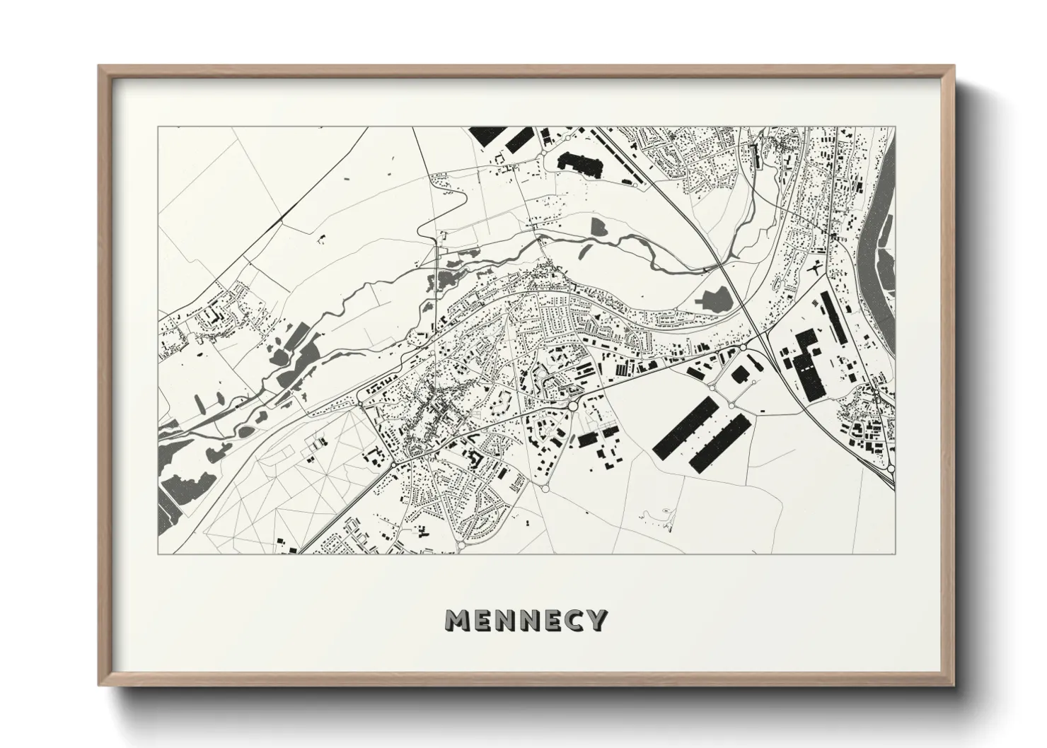 Une affiche de carte sur Mennecy