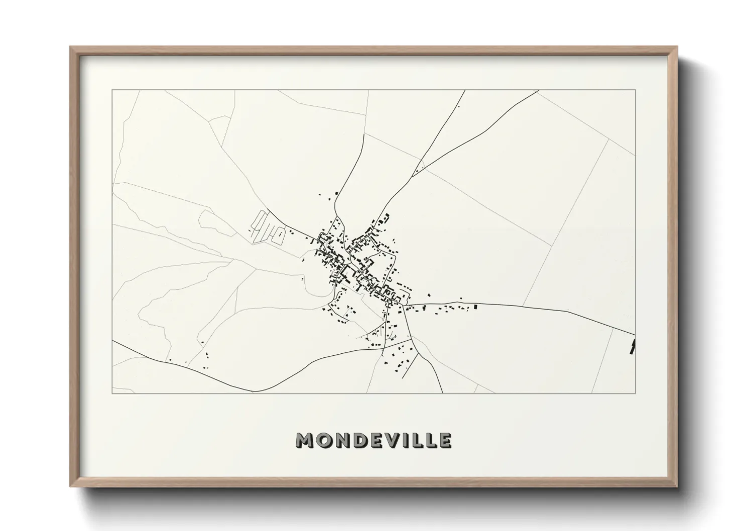 Une affiche de carte sur Mondeville